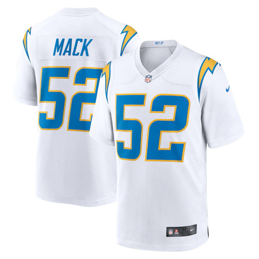 Men Los Angeles Chargers #52 Khalil Mack 2025 Nike White Game NFL Jersey